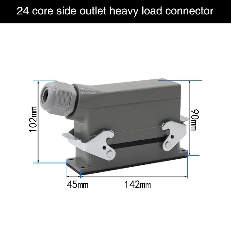 Heavy Duty Metal Locking Connectors - 4 6 10 16 20 24 32 48 Pin - 16A Rated