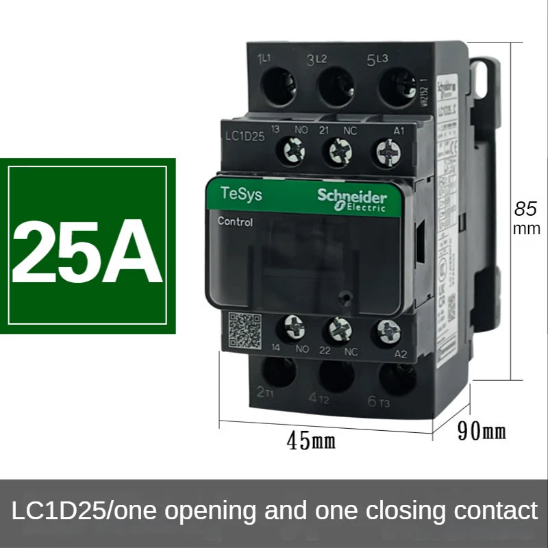 New black Schneider version Three-pole ACcontactor LC1D09 LC1D12 LC1D18 LC1D25 LC1D32 LC1D38 B7C F7C Q7C M7C 24V 110V 220V 380V