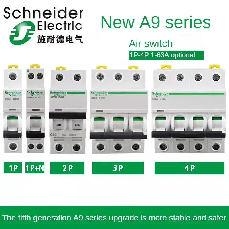 Schneider Air Switch Miniature Circuit Breaker iC65N/60N 1/2/3/4P Household 1/2/3/4/6/10/16/20/25/32/40/50/60/63a Air Switch AC