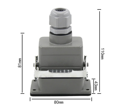 Heavy Duty Metal Locking Connectors - 4 6 10 16 20 24 32 48 Pin - 16A Rated