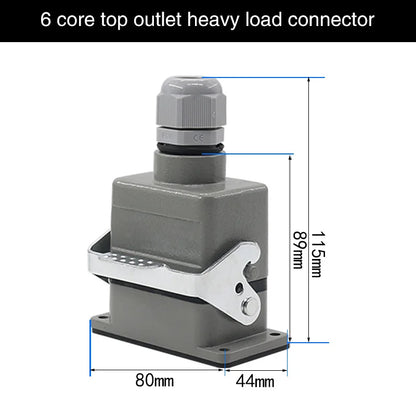 Heavy Duty Metal Locking Connectors - 4 6 10 16 20 24 32 48 Pin - 16A Rated