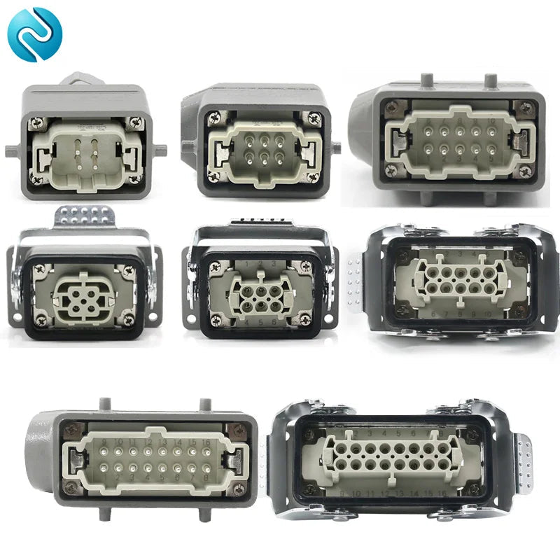 Heavy Duty Metal Locking Connectors - 4 6 10 16 20 24 32 48 Pin - 16A Rated