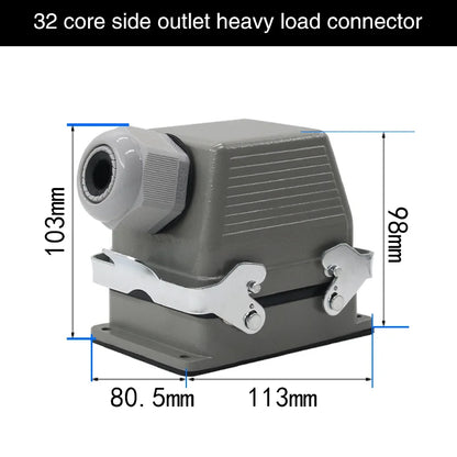 Heavy Duty Metal Locking Connectors - 4 6 10 16 20 24 32 48 Pin - 16A Rated