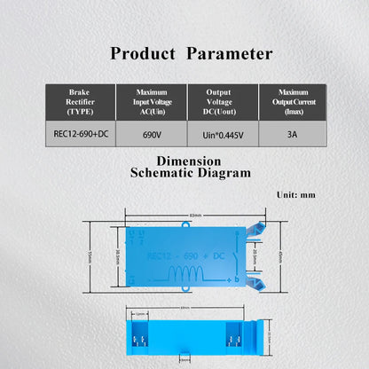 REC12-690+DC Brake Rectifier Module to suit Konecranes, SWF, Demag, Verlinde - Part No. 60010145