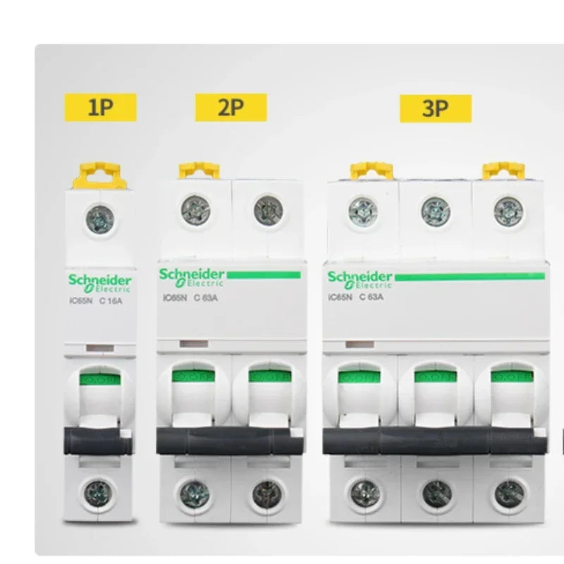 Schneider Air Switch Miniature Circuit Breaker iC65N/60N 1/2/3/4P Household 1/2/3/4/6/10/16/20/25/32/40/50/60/63a Air Switch AC