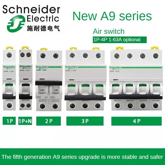 Schneider Air Switch Miniature Circuit Breaker iC65N/60N 1/2/3/4P Household 1/2/3/4/6/10/16/20/25/32/40/50/60/63a Air Switch AC