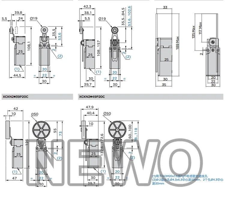 Original Schneider Electric XCKN2110P20C XCKN2118P20C XCKN2145P20C XCKN2121P20C XCKN2102P20C XCKN2108P20C Limit Switch