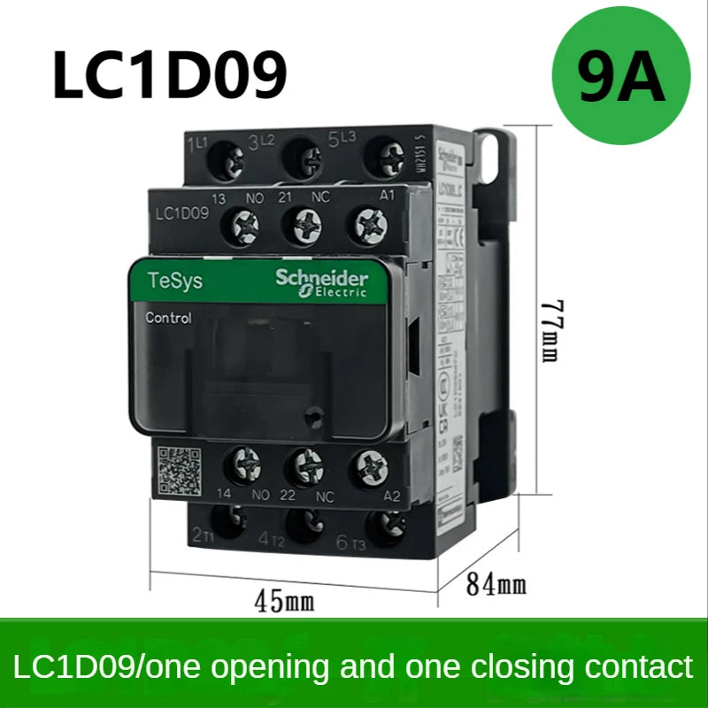 New black Schneider version Three-pole ACcontactor LC1D09 LC1D12 LC1D18 LC1D25 LC1D32 LC1D38  B7C F7C Q7C M7C 24V 110V 220V 380V